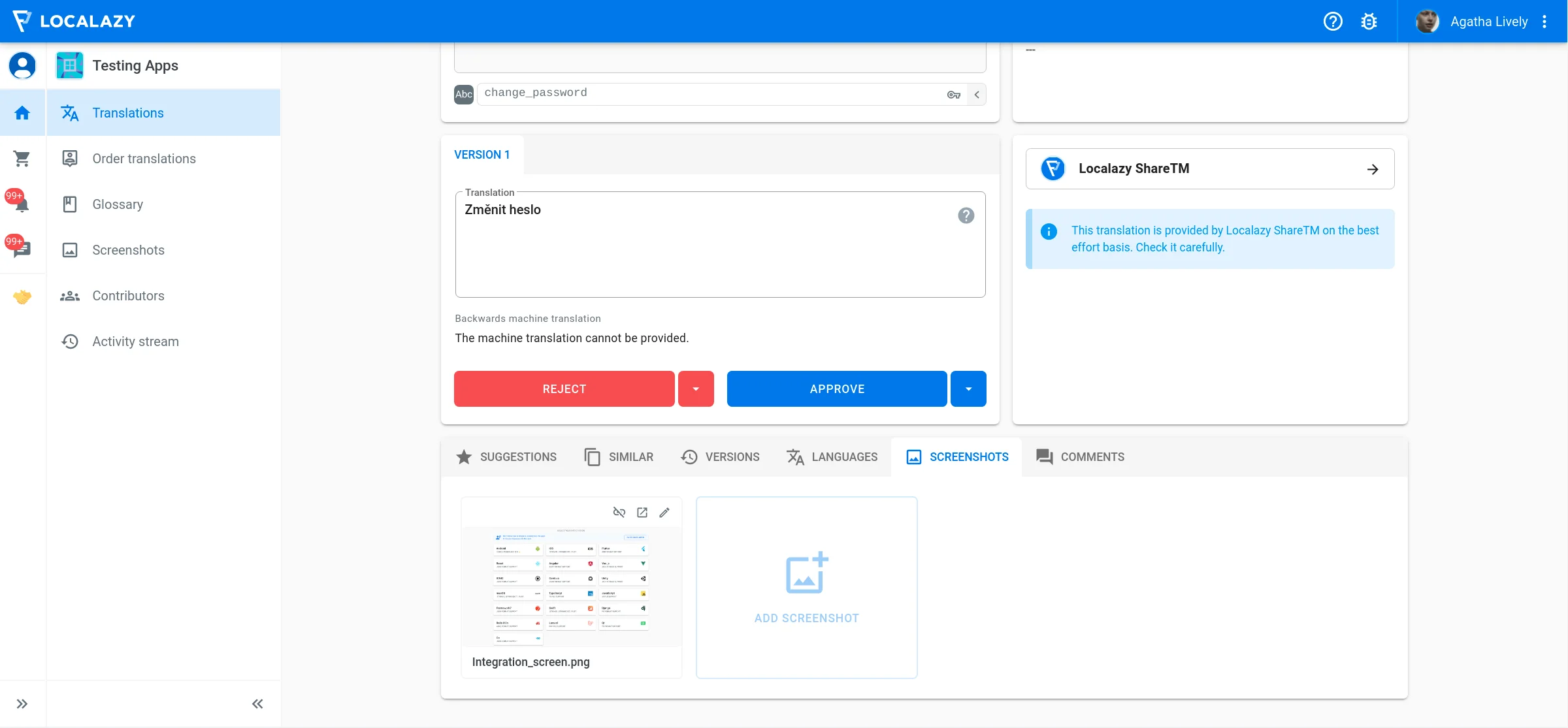Localazy Screenshots - Creating Links