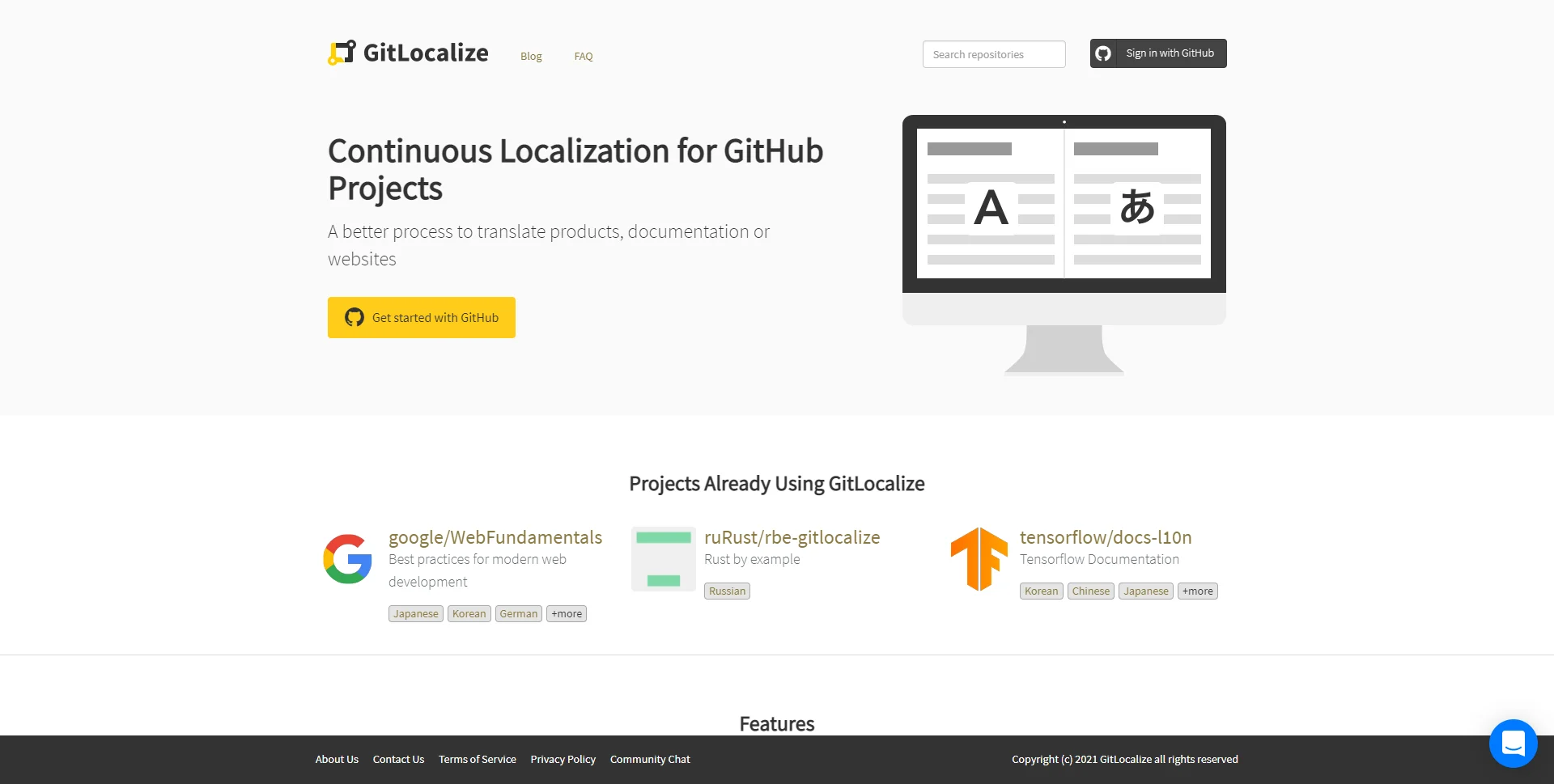 GitLocalize.com Homepage