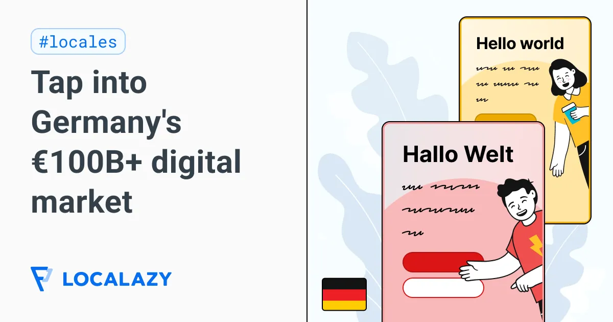 Illustration of German localization guide: Tap into Europe's €100B+ digital market